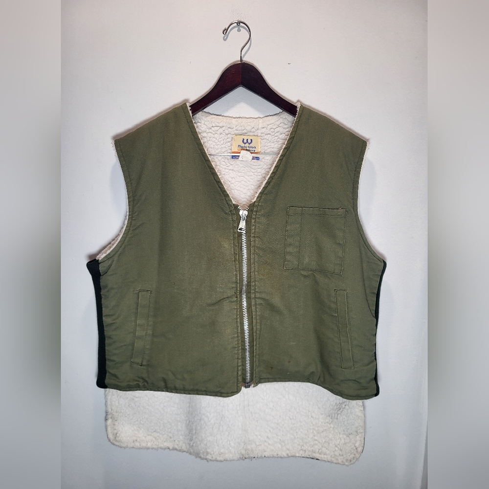 👕🌶 Vintage Mark's Work Wearhouse Sherpa Lined Workwear Vest